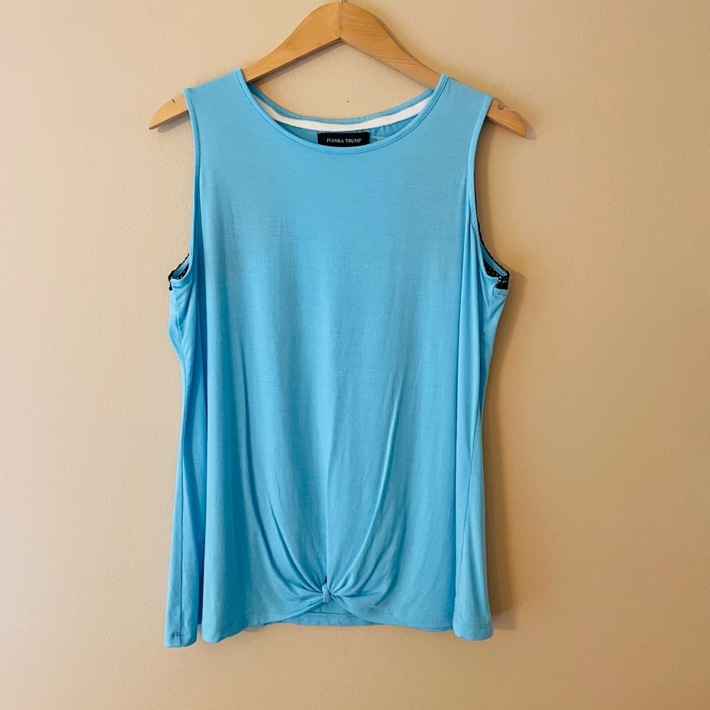 Ivanka Trump Blue Mesh Workout Tank Size Large
